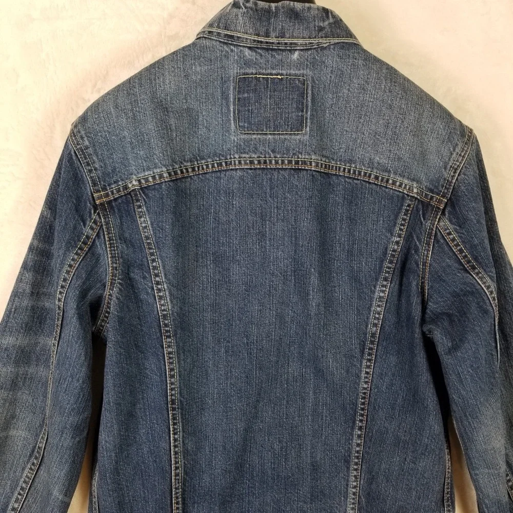 VTG Levis Mens Denim Trucker Jacket Sz M‎ Medium Wash Blue Jean Button Up Coat - Picture 9 of 11